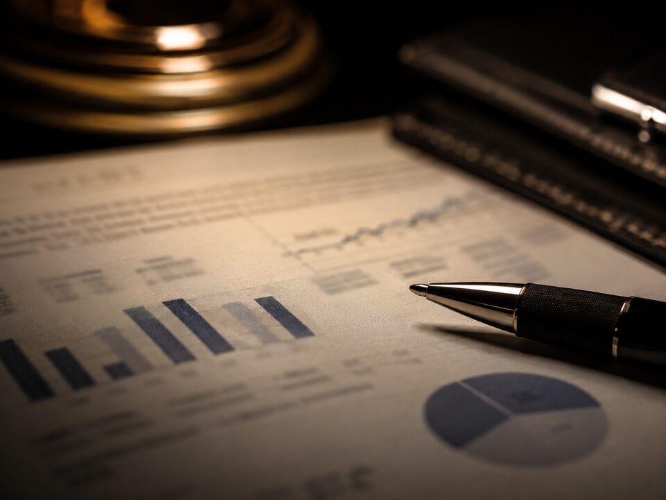 A financial report and reviewer's tools laid out for active review